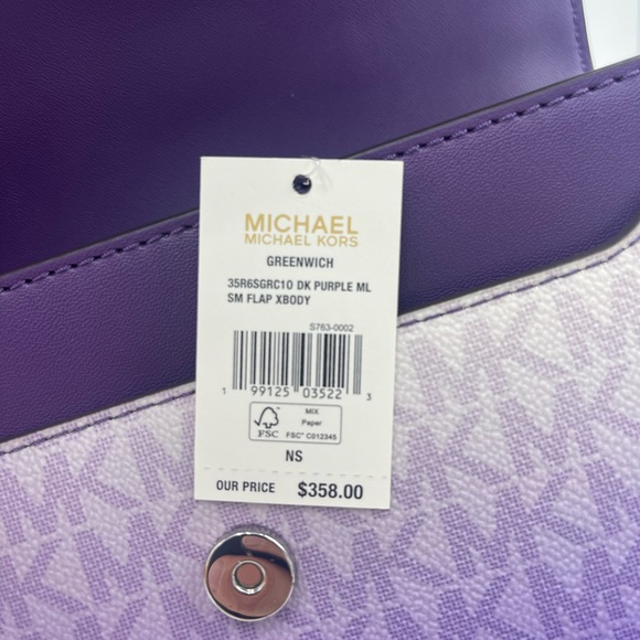 Michael Kors Greenwich Sm Color-Block Sign Logo Flap Crossbody XBODY
Dark Purple - Picture 11 of 16